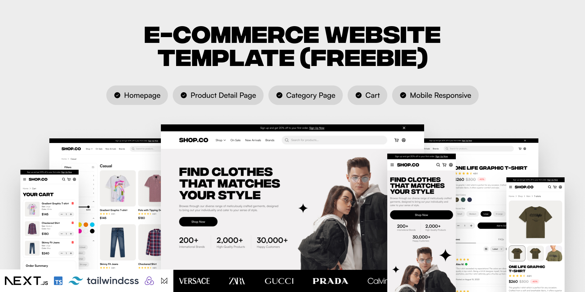 Screenshot of the Shopco website template — online store